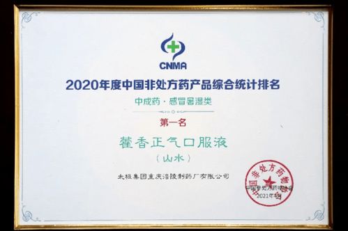太極集團(tuán)榮登2020年度中國(guó)OTC生產(chǎn)企業(yè)榜單，多產(chǎn)品排名榜首